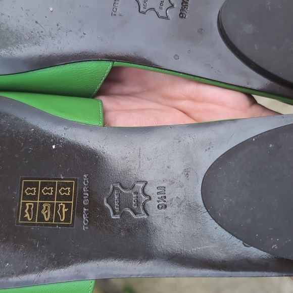 Tory Burch Pierced Mules Green Size 9.5 - Picture 7 of 8